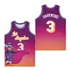 Männer 92 LA Basketball 3 Cartoon Darkwing Film Jersey Los Angeles 1992 Schwarz Lila Orange Weiß Farbe Stickerei Für Sportfans Atmungsaktiv Reine Baumwolle Hoch/Gut