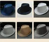 Chapeau de jazz panaméen haut chapeaux coton lin britannique chapeau de soleil pour hommes femmes été Trilby Fedora casquettes Panama Beach Street Cap Stingy Brim décoratif 39 couleur BC7939