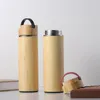 Bamboo Logs Stainless Steel Thermos Tumblers Bottle Tea Coffee Insulated Water Bottle Vacuum Flasks Office Gift Cup by sea BBB15318