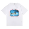 6AMW herrar T -shirt 2023 Nya modem￤rke Rhude American Lone World High Street Short Sleeve Round Neck Cotton Commering Large Tee