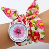 Zegarek shsby kwiatowy szyfon słodki dziewczyny zegarek tkanina damska sukienka zegarki mody damskie kwiatowy nadgarstek