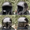 Motorcycle Helmets Genuine Vintage&COCASCOS FiberGlass Open Face Helmet Retro Scooter Riding 3/4 Jet Casco Moto Capacete DOT ApprovedMot