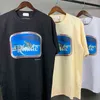 Rhude T-shirt mężczyźni kobiety Wysokiej jakości bawełniane hip-hopowe koszulki Rhude White OversizeS