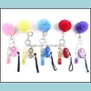 키 반지 카드 Grabber 가정 자체 방어 키 체인 여성 패션 귀여운 신용 카드 Pler Pompom Acrylic 직불 은행 Keychainshop Dhuki