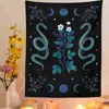 Hippie psykedelisk månmatta vägg hängande skalle mot orm blommor lämnar mönster rum dekor estetisk boho konst vägg filt j220804