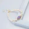 strands Naturnal Freshwater Baroque Pearl Bracelet Jewelry for Women Fashion White Color 7-8mm Party /Birthday Charm Gift