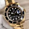 Zegarki zegarek męskie żółte złoto Cal.3135 Automatyczne ETA 2836 Złotego niebieskiego czarnego ramki ceramicznej GM 18K Data 116618 GMF Sapphire nurka nurkowa
