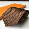 Men's Letter Tie Silk Necktie Gold Blue Jacquard Party Wedding Woven Fashion Design with box GGHHVV6688