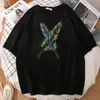 Men's T-Shirts Fashion Feather Printing Man Tshirts Breathable T-Shirt Creativity Vintage T Shirts Street Oversized Male Tee Shirt