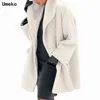 Cappotto di lana da donna nuovo inverno moda Cappotto corto per il tempo libero Cappotto Nizi Cappotto multi-colore allentato confortevole caldo con spalle scoperte Vendita T220714