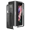 Étuis de téléphone en cuir de luxe pour Samsung Galaxy Z Fold 3 5G PC Frame Cover 3 avec porte-stylo