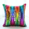 Sequin Mermaid Throw Pillow DIY Glitter Magical Two Color Change Reversible White Cushion Cover Sofa Home Decorative Pillowcase Inventory Wholesale