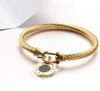 Titane Acier Câble Fil Or Couleur Amour Coeur Charme Bracelet Bracelet Avec Fermeture À Crochet Pour Femmes Hommes Bijoux De Mariage Cadeaux GC860