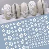 Adesivos decalques adoráveis ​​flores brancas adesivo de arte para unhas peças de papel fofas com abacate Pasta direta Designs manicure prud22