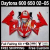 Kit de cadre pour Daytona 650 600 CC 02 03 04 05 Carrosserie 7DH.0 Capot Daytona 600 Daytona650 2002 2003 2004 2005 Corps Daytona600 02-05 Carénage de moto Rouge brillant