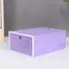 Thicken Plastic Dustproof Shoe Storage Box Transparent Flip Candy Color Stackable Shoes Organizer Boxes