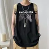 Mens Tank Top 2022 New Summer Loose Korean Fashion Print Sleeveless Tees Male Breathable Harajuku T Shirts 2yk Style Women Shirt 0615