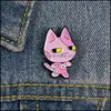 Pins Brooches Jewelry Cat Enamel Pin Custom Dress Kitten For Shirt Lapel Bag Cartoon Badge Animal Gift Kids Friends Drop Delivery 2021 X7Gd