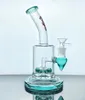 Bubbler portable tag oil rig thick glass hookah 8 perc 14mm male connector gb379 bong