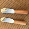 Posate in acciaio inossidabile Spatola per burro Manico in legno Coltello per burro Formaggio Dessert Spalmatore per marmellata Strumento per la colazione 10 * 2 cm