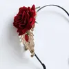 Gothic Style Rose en dentelle bandeaux Halloween Party Flower Bronze Bronze Bell Lace Hair Accessoires pour filles