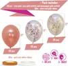 Hochzeitsdekorationen 60 PCs Dekor Rose Gold Luftballons + Konfetti -Luftballons mit Band Rosegold für Partys |Brautballon