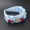 Vintage Floral Hairband Double Layer Cloth Bow Headband Women Girls Hair Head Hoop Bands Accessories Hairbands Headwear