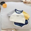 Children s Cotton Baby Sets Letter Print Casual Sports Boy T shirt Shorts Clothing Toddler Unisex Leisure 220620