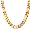 14k Men's hip hop 55cm fashion Chains gold double woven Necklace 15MM