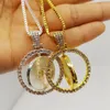 Zinklegering sublimatie ketting ronde roterende hangers blanco hitte overdracht gepersonaliseerde doe -het -zelf kettingen