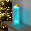 Rechargeable Colour Electronic LED Waterproof Candle With Glitter Colour Changing LED Water Candle Holiday Party Decoration 220524