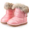 Длина стельки 13,5-18,5 см 1-7 лет детские резиновые дети Зимние снежные ботинки Горячие густые плюшевые обувь для малышей