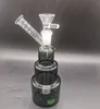Mini 6.5 inch Dark Green Glass Water Bong Hookahs with Bowls Female 14mm Smoking Pipes