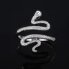 Anéis de casamento Creative Snake Curved Women Silver Color elegante Acessórios para festas punk Gar