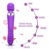 G Spot Heat Vibrator Sexiga leksaker för kvinna Magic Wand Massager Dual Motor Rotating Clitoris Stimulator Masturbator Products