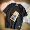 HerrT-tröja Solid Färg Kortärmad T-shirt Sommar Casual Toppar 100% Bomull Fashion Slim Basic Fabric Paket 220325