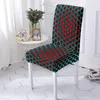 Chaves de cadeira capa de spandex geométrico para sala de jantar Cadeiras abstratas de vaca nas costas decorationChairchair