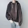 Huva tröja män pullover stickad tröja överdimensionerad tröja streetwear koreansk mode streetwear lös passform långärmad skjortor l220801