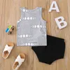 Citgeett Summer Baby Girl Girls Cloths Sets Padrão de desenho animado Principado colete sem mangas tops bege shorts roupas casuais j220711