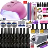 Manicure Set with Led Nail Lamp 84W/54W Nail Set 27/18 Color UV Gel Polish Kit Tools with Drill Machine files271r