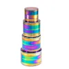 Wholesale Herb Grinders Smoking Accessories With Unique Logo Multi Colors 4 Layers 4 Specifications Zinc Alloy For Glass Bongs