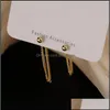 Dangle Chandelier Earrings Jewelry Drop For Women Chain Back Hanging Asymmetric Female Temperament Korean Fashion Lady Gift Wholesale Deli