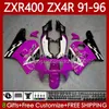 Bodywork For KAWASAKI NINJA ZXR-400 ZX 4R Cowling ZXR 400 CC 400CC Fairing 138No.98 ZX-4R ZXR400 91 92 93 94 95 96 ZX4R 1991 1992 1993 1994 1995 1996 Body Kit Rose black