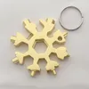 Sublimation Hand Tools 18 In 1 Snowflake Snow Wrench Tool Spanner Hex Wrenchs Multifunction Camping Outdoor Survive Tools Bottle Opener Screwdriver