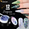 NXY Nail Gel Big Glitter Peacock Folid Sequins Holografisk konst UV Polska Söt av dekoration 0328