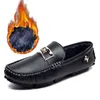 Dres Shoe Penny Loafer Men Big Size Leather Moccasin Casual Shoe Riding Outdoor Brief on Lazy Winter Plush Zapato 220723