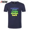 REM Custom Printed Personalized T Shirts designer mens t shirt Advertising brand white tshirt short sleeve blank tees 220614