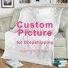 Custom Flannel Throw Blanket Personalized Fleece Blankets for Sofa Gift Customized DIY Drop Print on Demand 220607
