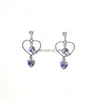 Dangle Chandelier Fashion Jewelry Womens Crystal Earrings S925 Sier Pin Heart Stud Drop Delivery Dhybg