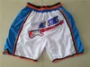 Poche zippée All-Star Basketball Short 1996 Just Don Taille élastique Porter un pantalon de survêtement Short de sport vintage Hip Pop Cordon de serrage Pantalon Point Rouge Noir Bleu Blanc Vert